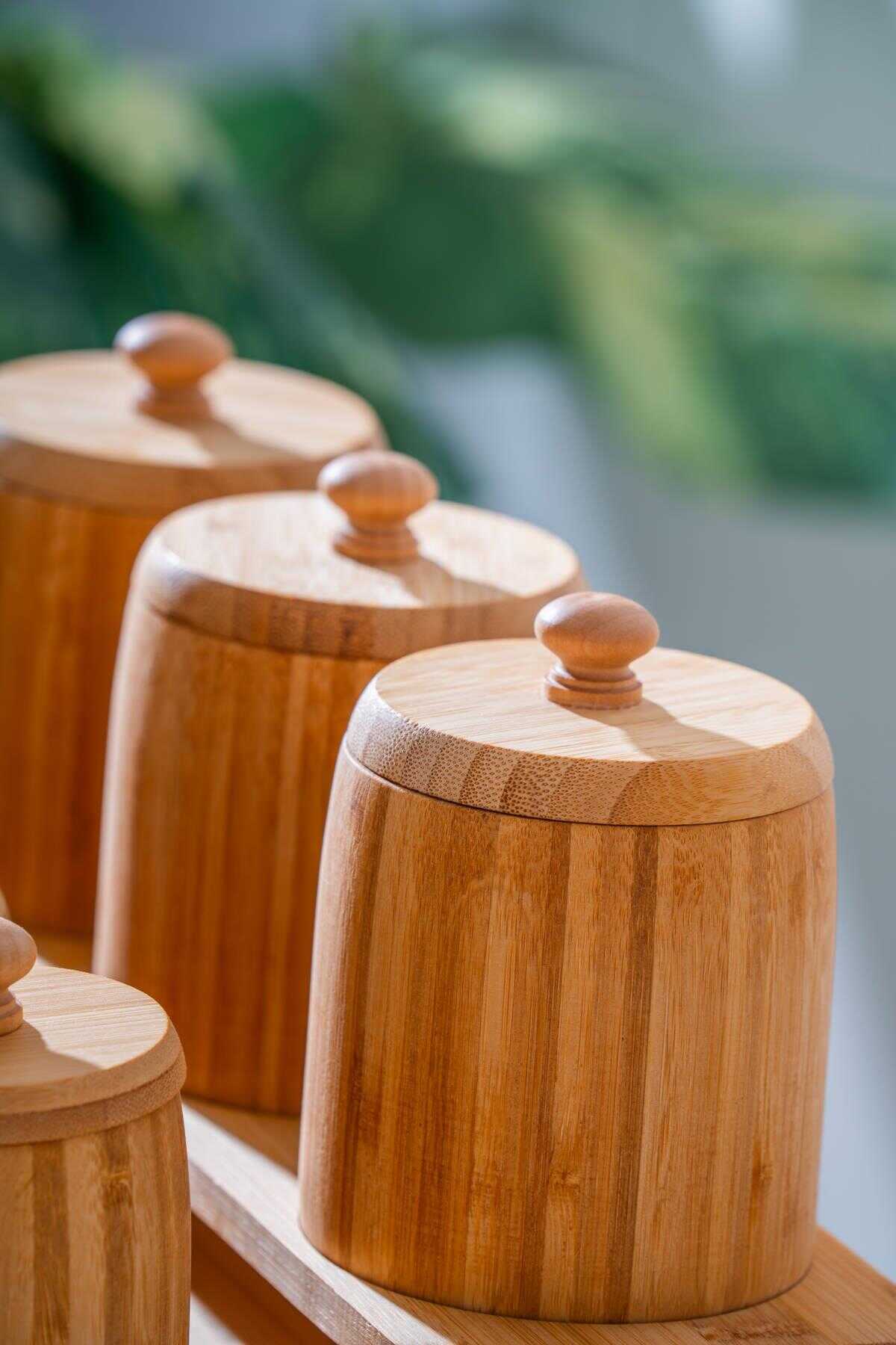 Bambu Standlı 7 li Baharat Takımı