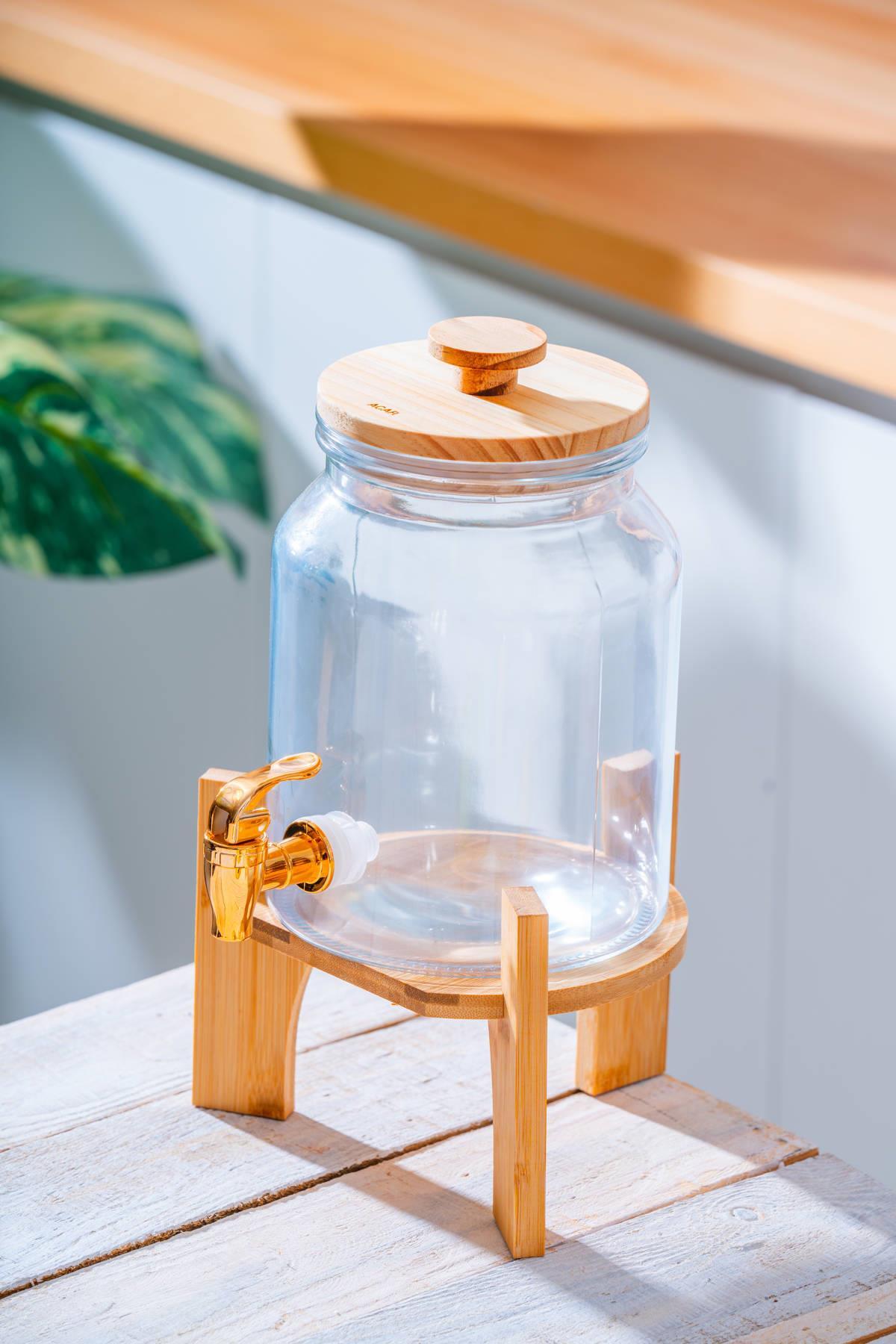 Bambu Standlı Cam Sebil